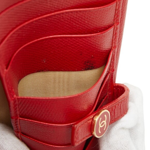 CHANEL Red Leather Wallet